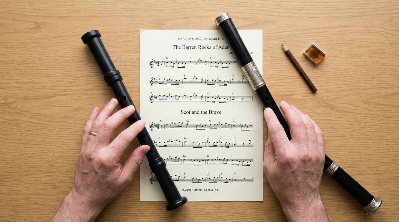 Comparatif Practice Chanter Standard vs Long Size avec position des doigts